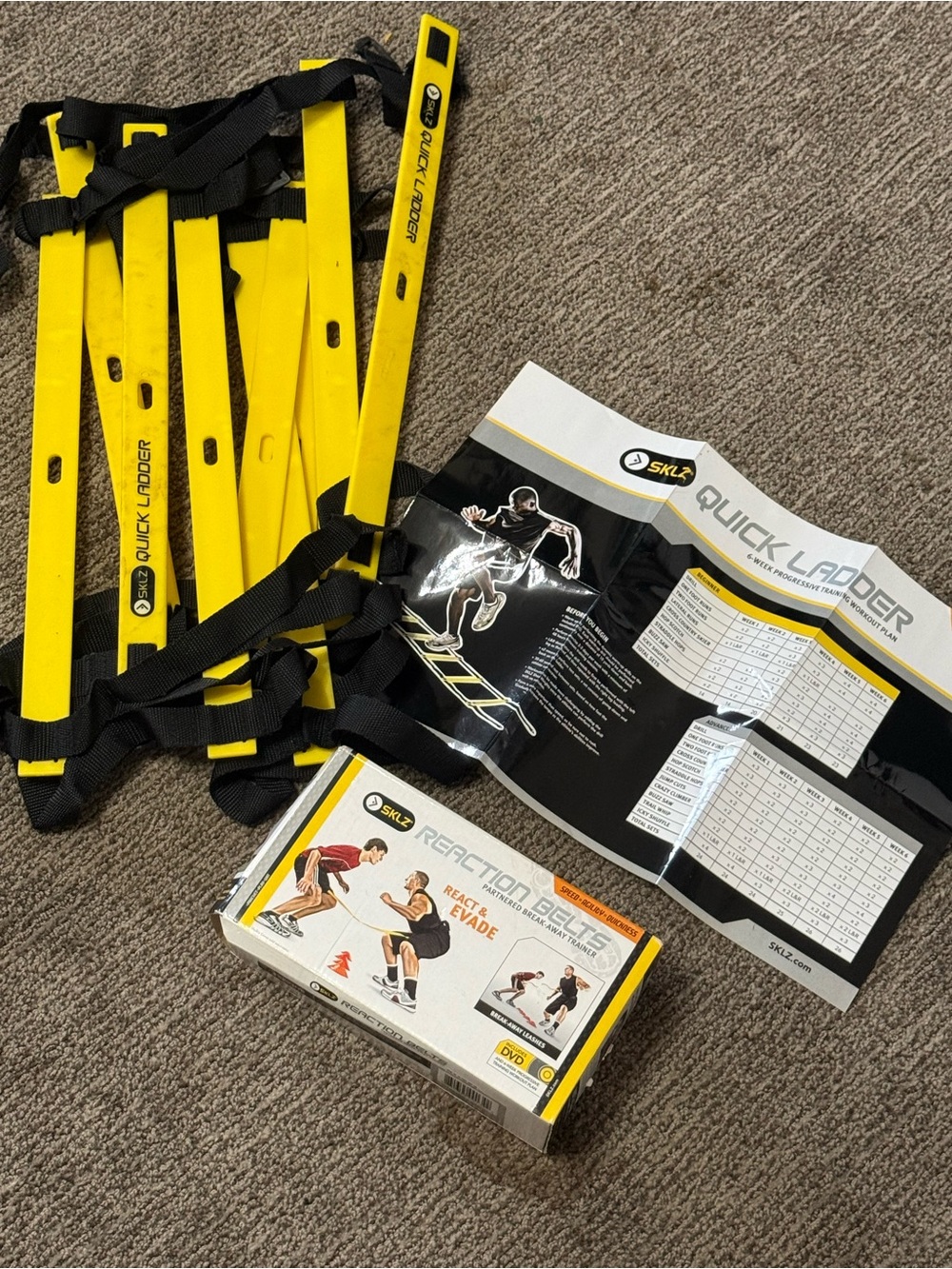ZKLZ Training Yellow Agility Ladder Reaction Belts with bag